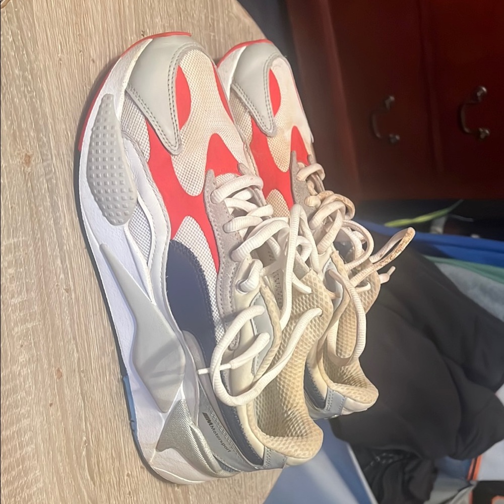 Stylish Red and White Sneakers